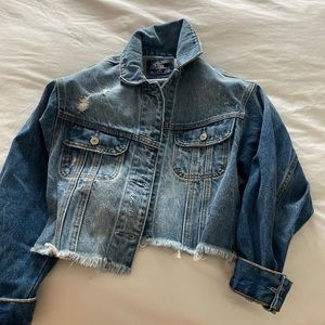 Abercrombie cropped denim jacket.